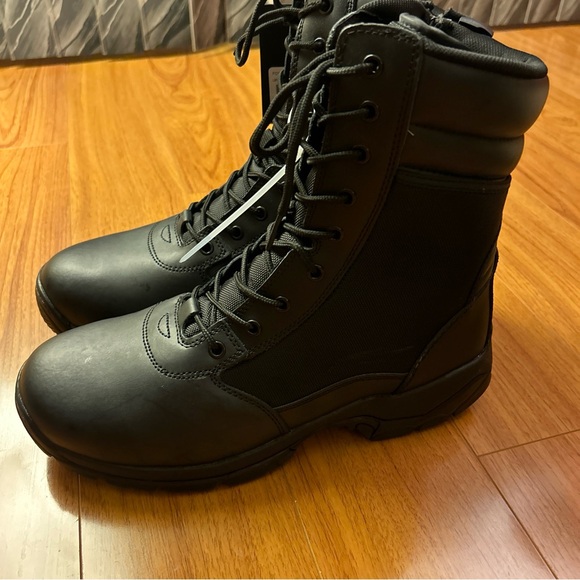 LAPG Men's Core 8" Side-Zip Tactical Work Boots, Lightweight and Durable Suede - Picture 4 of 10